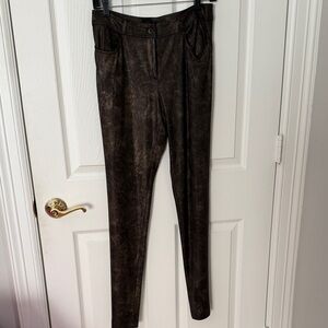 Stylish Brown Pants NABI lightweight snake skin style stretch boot cut small